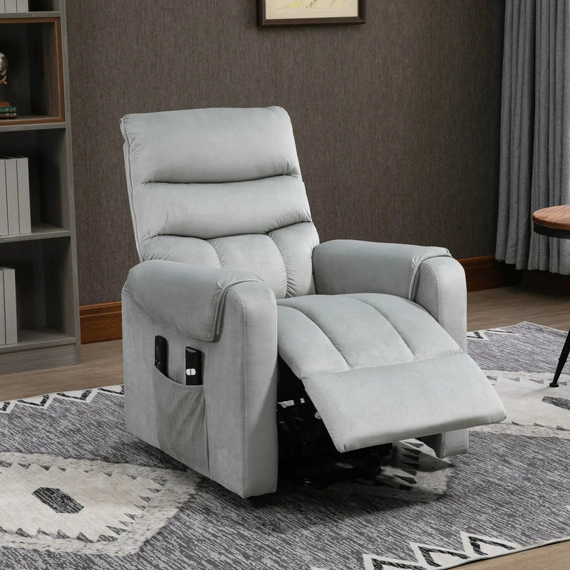 Aosom Recliner Power Massage Lift Recliner Chair with 8 Vibration Points in Grey