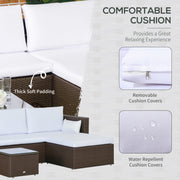 Aosom Sectional 3 Piece Modern Outdoor Patio Hand Woven Rattan Wicker Sectional Sofa with Coffee Table - Available in 2 Colours