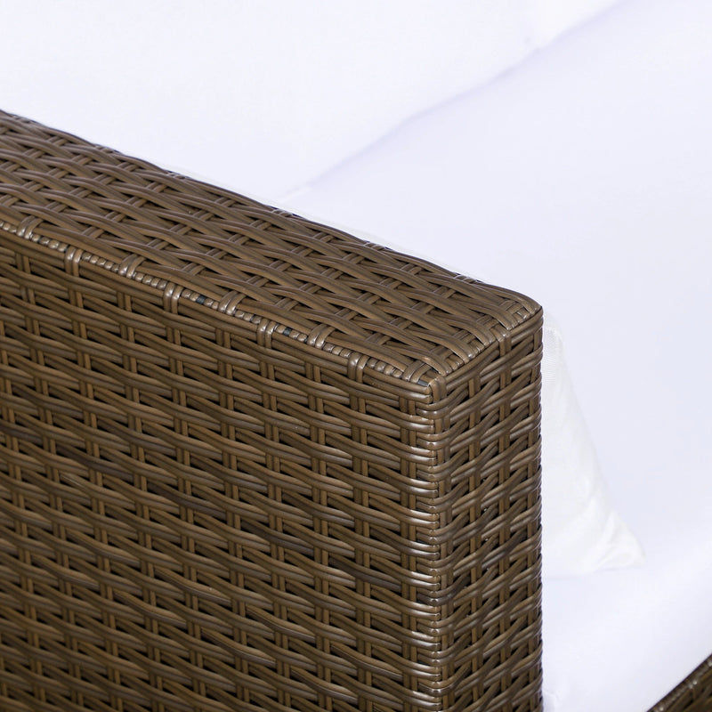 Aosom Sectional 3 Piece Modern Outdoor Patio Hand Woven Rattan Wicker Sectional Sofa with Coffee Table - Available in 2 Colours