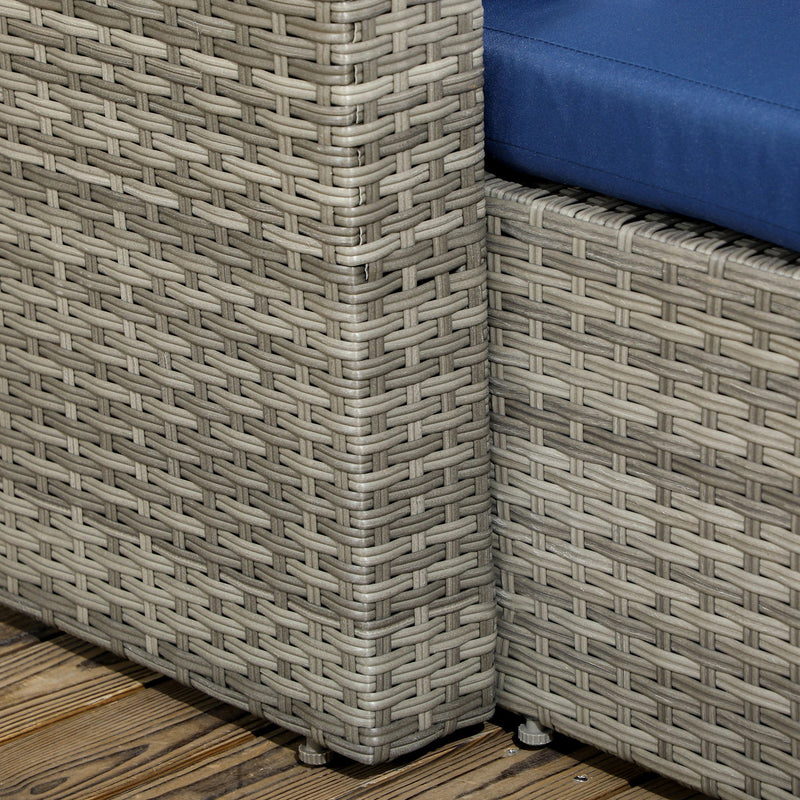Aosom Sectional 3 Piece Modern Outdoor Patio Hand Woven Rattan Wicker Sectional Sofa with Coffee Table - Available in 5 Colours