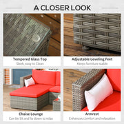 Aosom Sectional 3 Piece Modern Outdoor Patio Hand Woven Rattan Wicker Sectional Sofa with Coffee Table - Available in 5 Colours