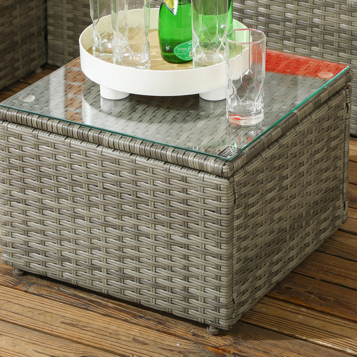 Aosom Sectional 3 Piece Modern Outdoor Patio Hand Woven Rattan Wicker Sectional Sofa with Coffee Table - Available in 5 Colours