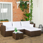 Aosom Sectional 3 Piece Modern Outdoor Patio Hand Woven Rattan Wicker Sectional Sofa with Coffee Table - Available in 5 Colours