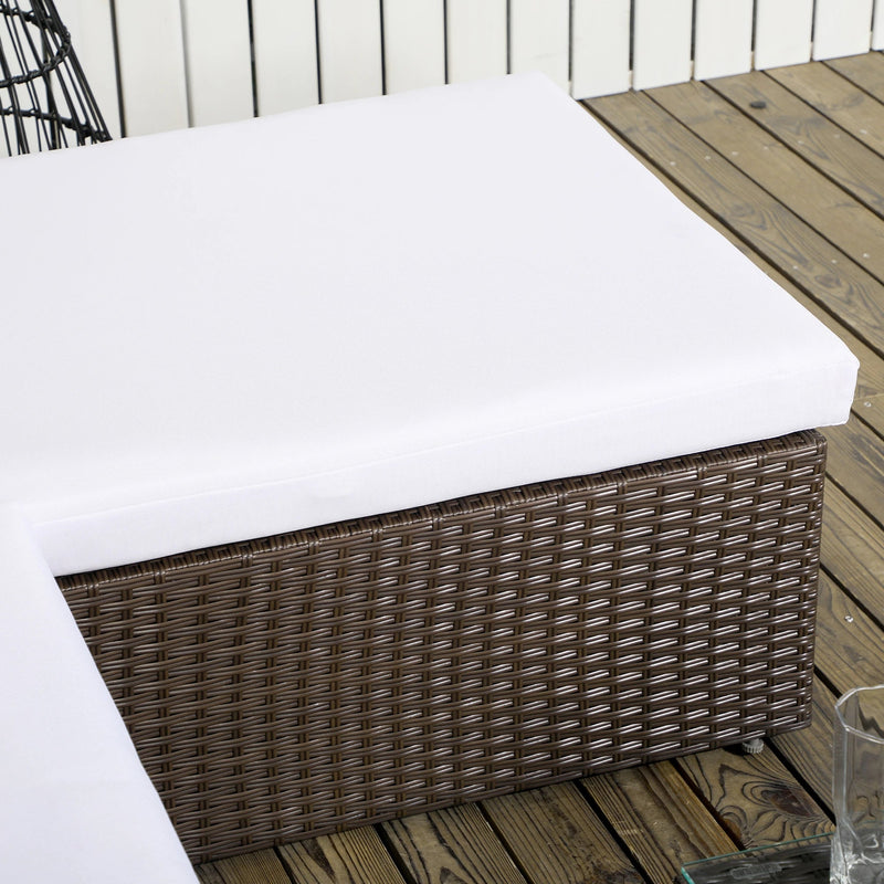 Aosom Sectional 3 Piece Modern Outdoor Patio Hand Woven Rattan Wicker Sectional Sofa with Coffee Table - Available in 2 Colours
