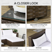 Aosom Sectional 3 Piece Modern Outdoor Patio Hand Woven Rattan Wicker Sectional Sofa with Coffee Table - Available in 5 Colours