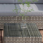 Aosom Sectional 4 Piece Outdoor Patio Rattan Wicker Modular Corner Sectional Sofa with Glass Top Coffee Table - Available in 2 Colours