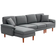 Aosom Sectional Dark Grey Modern L-Shaped Sectional Sofa with Reversible Chaise - Available in 3 Colours