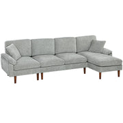 Aosom Sectional Grey Modern L-Shaped Sectional Sofa with Reversible Chaise - Available in 3 Colours