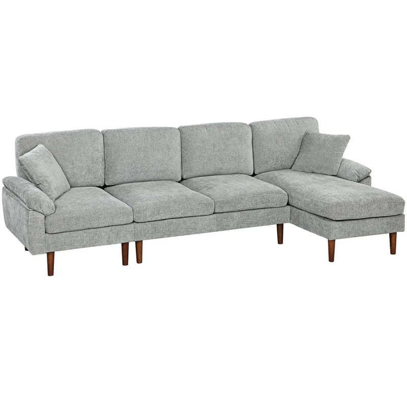 Aosom Sectional Grey Modern L-Shaped Sectional Sofa with Reversible Chaise - Available in 3 Colours