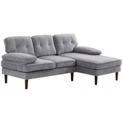 Aosom Sectional Grey Modern Tufted L-Shaped Sectional Sofa with Right Facing Chaise - Available in 2 Colours