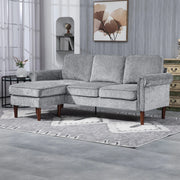 Aosom Sectional Modern Fabric L-Shaped Sectional Sofa with Reversible Chaise and Wooden Legs - Available in 2 Colours
