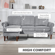 Aosom Sectional Modern Fabric L-Shaped Sectional Sofa with Reversible Chaise and Wooden Legs - Available in 2 Colours
