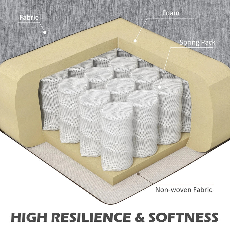 Aosom Sectional Modern Fabric L-Shaped Sectional Sofa with Reversible Chaise and Wooden Legs - Available in 2 Colours