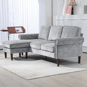 Aosom Sectional Modern Fabric L-Shaped Sectional Sofa with Reversible Chaise and Wooden Legs - Available in 2 Colours