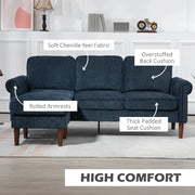 Aosom Sectional Modern Fabric L-Shaped Sectional Sofa with Reversible Chaise and Wooden Legs - Available in 2 Colours