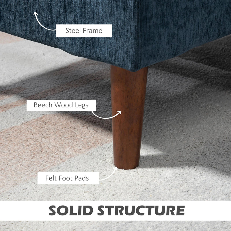 Aosom Sectional Modern Fabric L-Shaped Sectional Sofa with Reversible Chaise and Wooden Legs - Available in 2 Colours