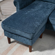 Aosom Sectional Modern Fabric L-Shaped Sectional Sofa with Reversible Chaise and Wooden Legs - Available in 2 Colours