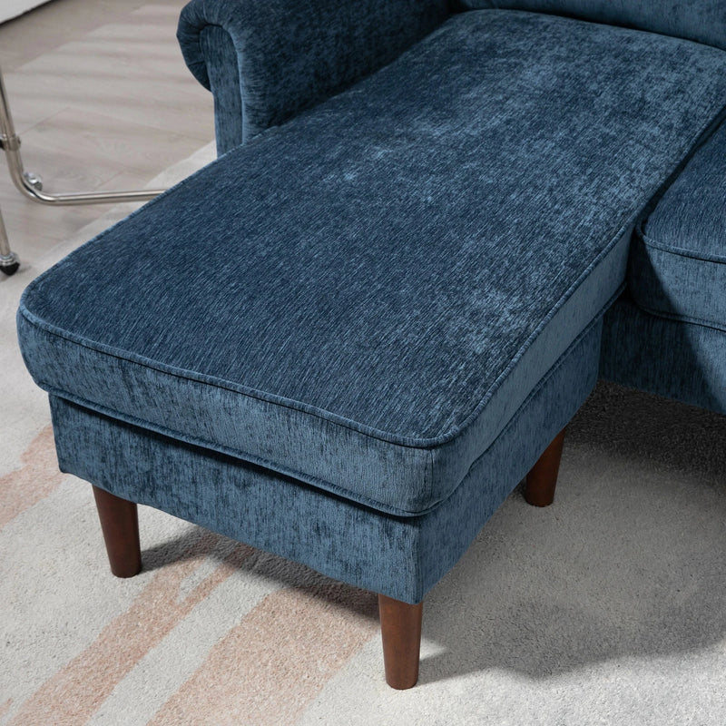 Aosom Sectional Modern Fabric L-Shaped Sectional Sofa with Reversible Chaise and Wooden Legs - Available in 2 Colours