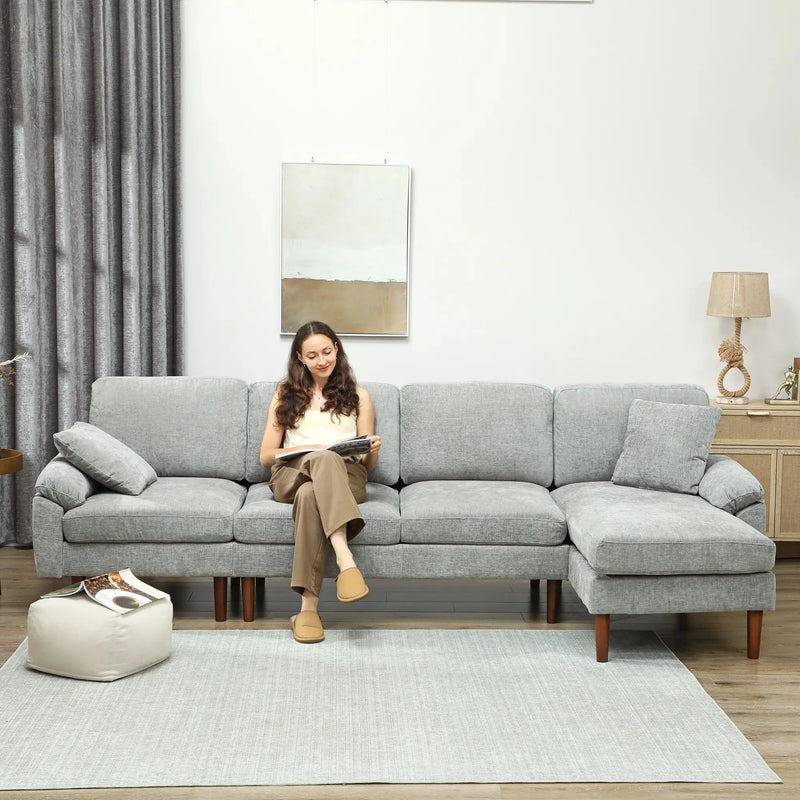 Aosom Sectional Modern L-Shaped Sectional Sofa with Reversible Chaise - Available in 3 Colours