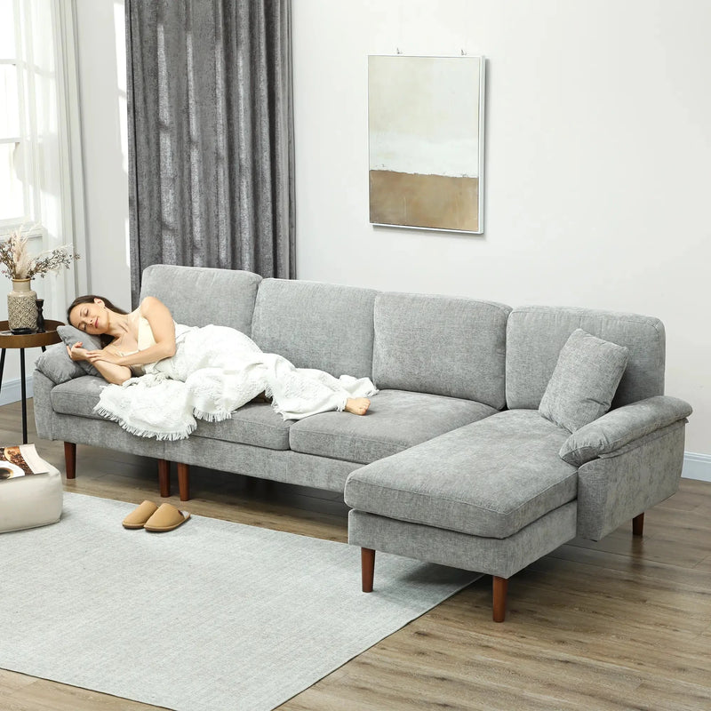 Aosom Sectional Modern L-Shaped Sectional Sofa with Reversible Chaise - Available in 3 Colours