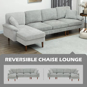 Aosom Sectional Modern L-Shaped Sectional Sofa with Reversible Chaise - Available in 3 Colours