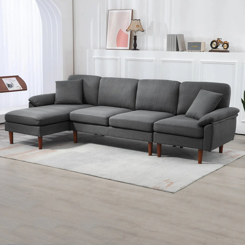Aosom Sectional Modern L-Shaped Sectional Sofa with Reversible Chaise - Available in 3 Colours