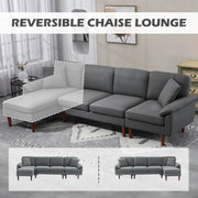 Aosom Sectional Modern L-Shaped Sectional Sofa with Reversible Chaise - Available in 3 Colours