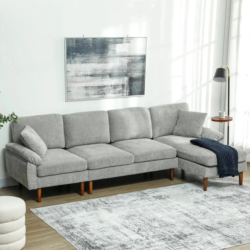 Aosom Sectional Modern L-Shaped Sectional Sofa with Reversible Chaise - Available in 3 Colours