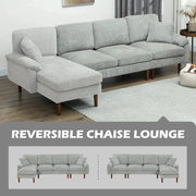 Aosom Sectional Modern L-Shaped Sectional Sofa with Reversible Chaise - Available in 3 Colours