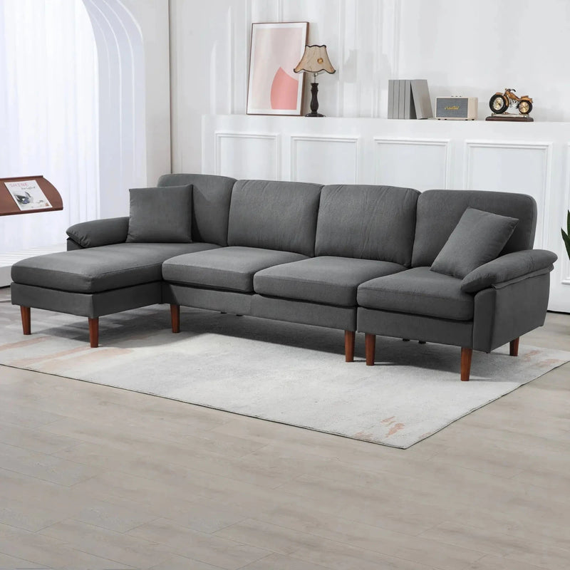 Aosom Sectional Modern L-Shaped Sectional Sofa with Reversible Chaise - Available in 3 Colours