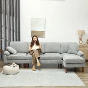 Aosom Sectional Modern L-Shaped Sectional Sofa with Reversible Chaise - Available in 3 Colours