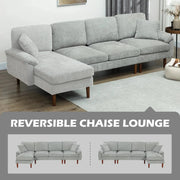 Aosom Sectional Modern L-Shaped Sectional Sofa with Reversible Chaise - Available in 3 Colours