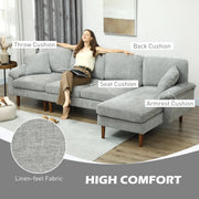 Aosom Sectional Modern L-Shaped Sectional Sofa with Reversible Chaise - Available in 3 Colours