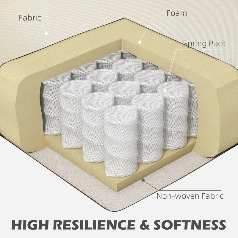 Aosom Sectional Modern L-Shaped Sectional Sofa with Reversible Chaise in Cream White