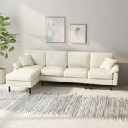 Aosom Sectional Modern L-Shaped Sectional Sofa with Reversible Chaise in Cream White