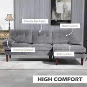Aosom Sectional Modern Tufted L-Shaped Sectional Sofa with Right Facing Chaise - Available in 2 Colours