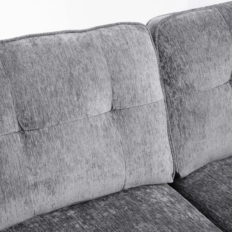 Aosom Sectional Modern Tufted L-Shaped Sectional Sofa with Right Facing Chaise - Available in 2 Colours