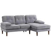 Aosom Sectional Modern Tufted L-Shaped Sectional Sofa with Right Facing Chaise - Available in 2 Colours