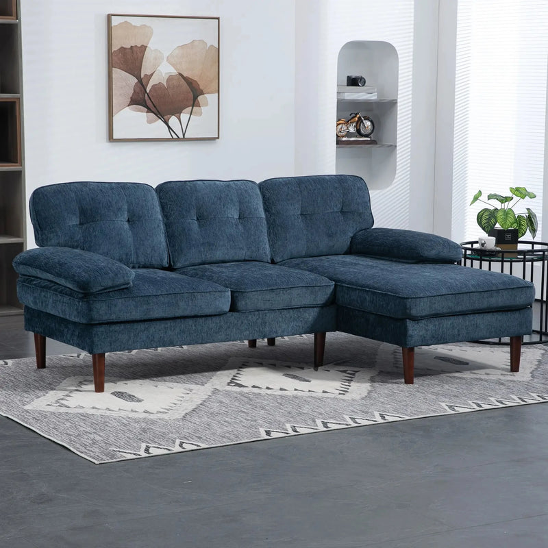 Aosom Sectional Modern Tufted L-Shaped Sectional Sofa with Right Facing Chaise - Available in 2 Colours