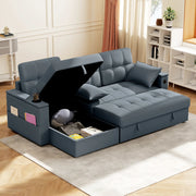 Aosom Sectional Sofa 84.8" Convertible L-Shaped Sectional Sofa Bed - Available in 3 Colours