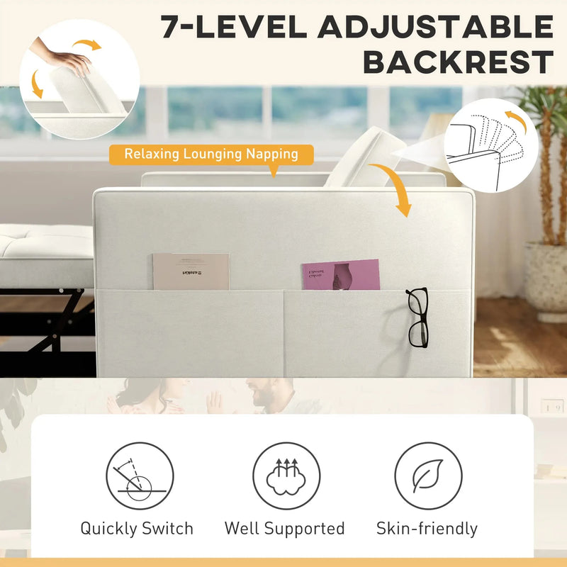 Aosom Sleeper Chair HOMCOM Convertible Pull Out Sleeper Chair with USB - Available in 2 Colours