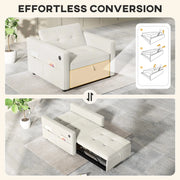 Aosom Sleeper Chair HOMCOM Convertible Pull Out Sleeper Chair with USB - Available in 2 Colours