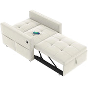 Aosom Sleeper Chair HOMCOM Convertible Pull Out Sleeper Chair with USB - Available in 2 Colours