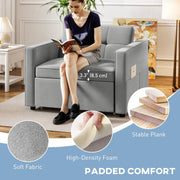 Aosom Sleeper Chair HOMCOM Convertible Pull Out Sleeper Chair with USB - Available in 2 Colours