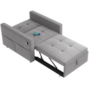Aosom Sleeper Chair HOMCOM Convertible Pull Out Sleeper Chair with USB - Available in 2 Colours