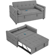 Aosom Sofa Bed HOMCOM Pull Out Sleeper Sofa Bed in Grey