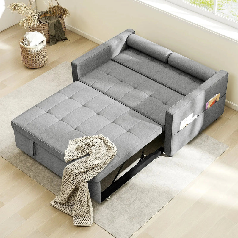 Aosom Sofa Bed HOMCOM Pull Out Sleeper Sofa Bed in Grey