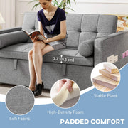 Aosom Sofa Bed HOMCOM Pull Out Sleeper Sofa Bed in Grey