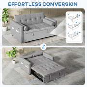 Aosom Sofa Bed HOMCOM Pull Out Sleeper Sofa Bed in Grey