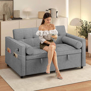 Aosom Sofa Bed HOMCOM Pull Out Sleeper Sofa Bed in Grey